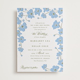 "Anemones" - Letterpress Wedding Invitations in Sky Blue by letterfix - Front