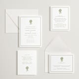 "wedding bouquet" - Letterpress Wedding Invitations in Pistachio by Lori Wemple - Invitation Suite