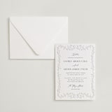 "Delicately" - Letterpress Wedding Invitations in Gravel by Nicoletta Savod - Invitation with Envelope