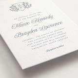"Blue Crest" - Letterpress Wedding Invitations in Provincial Blue by Hooray Creative - Detail