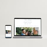 "Blue Crest" - Letterpress Wedding Invitations in Provincial Blue by Hooray Creative - FREE Wedding Website