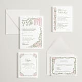 "Vintage Blooms" - Letterpress Wedding Invitations in Pistachio by Creo Study - Invitation Suite