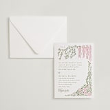 "Vintage Blooms" - Letterpress Wedding Invitations in Pistachio by Creo Study - Invitation with Envelope