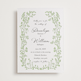 "Flower Garden" - Letterpress Wedding Invitations in Tea Green by Susan Moyal - Front