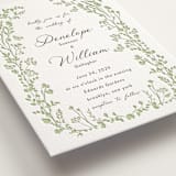 "Flower Garden" - Letterpress Wedding Invitations in Tea Green by Susan Moyal - Detail