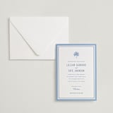 "preston" - Letterpress Wedding Invitations in Provincial Blue by Sara Hicks Malone - Invitation with Envelope