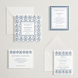 "Pressed Motif" - Letterpress Wedding Invitations in Indigo by Oma N. Ramkhelawan - Invitation Suite