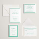 "Hartford" - Letterpress Wedding Invitations in Shamrock by Olivia Raufman - Invitation Suite