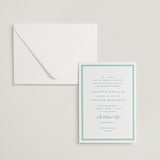 "Hartford" - Letterpress Wedding Invitations in Shamrock by Olivia Raufman - Invitation with Envelope