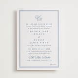 "Posh" - Letterpress Wedding Invitations in Provincial Blue by Creo Study - Front