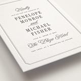 "Outlined" - Letterpress Wedding Invitations in Soft Black by Leah Bisch - Detail