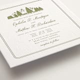 "Summit Meadows" - Letterpress Wedding Invitations in Pistachio by Ana Sharpe - Detail