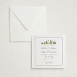 "Summit Meadows" - Letterpress Wedding Invitations in Pistachio by Ana Sharpe - Invitation with Envelope