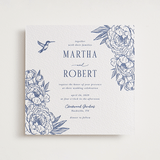"Botanical Dream" - Letterpress Wedding Invitations in Lapis by Sherley Ferreira - Front
