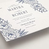 "Botanical Dream" - Letterpress Wedding Invitations in Lapis by Sherley Ferreira - Detail
