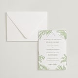 "Shoreline Elegance" - Letterpress Wedding Invitations in Tea Green by Lucrecia Caporale - Invitation with Envelope