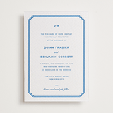 "Brasserie" - Letterpress Wedding Invitations in Sapphire by Megan Davis - Front