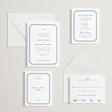 "Brasserie" - Letterpress Wedding Invitations in Sapphire by Megan Davis - Invitation Suite