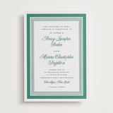 "Archer" - Letterpress Wedding Invitations in Cucumber by Kelly Watkins - Front