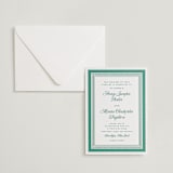 "Archer" - Letterpress Wedding Invitations in Cucumber by Kelly Watkins - Invitation with Envelope