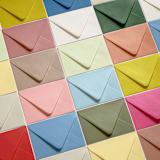 "Larkin" - Letterpress Wedding Invitations in Scarlet by Megan Davis - Colored Envelopes Available