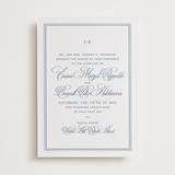 "Maison" - Letterpress Wedding Invitations in Provincial Blue by Megan Davis - Front