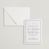 "Maison" - Letterpress Wedding Invitations in Provincial Blue by Megan Davis - Invitation with Envelope