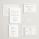 "Bliss" - Letterpress Wedding Invitations in Soft Black by Kelly Watkins - Invitation Suite