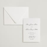 "Bliss" - Letterpress Wedding Invitations in Soft Black by Kelly Watkins - Invitation with Envelope