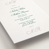 "Keepsake" - Letterpress Wedding Invitations in Shamrock by Blustery August - Detail