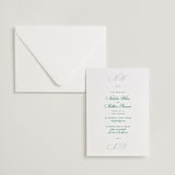 "Keepsake" - Letterpress Wedding Invitations in Shamrock by Blustery August - Invitation with Envelope