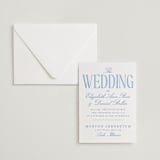 "Big Day" - Letterpress Wedding Invitations in Sky Blue by Baumbirdy - Invitation with Envelope