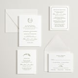 "Botanical Crest" - Letterpress Wedding Invitations in Pistachio by Lucrecia Caporale - Invitation Suite