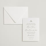 "Posy" - Letterpress Wedding Invitations in Pistachio by Olivia Raufman - Invitation with Envelope