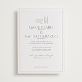 "Vigneto" - Letterpress Wedding Invitations in Matte Silver by MG Patternbox - Front