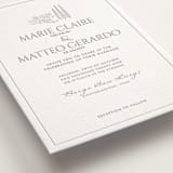 "Vigneto" - Letterpress Wedding Invitations in Matte Silver by MG Patternbox - Detail