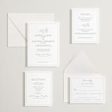 "Vigneto" - Letterpress Wedding Invitations in Matte Silver by MG Patternbox - Invitation Suite
