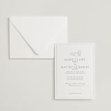 "Vigneto" - Letterpress Wedding Invitations in Matte Silver by MG Patternbox - Invitation with Envelope