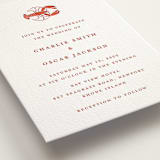 "lobster" - Letterpress Wedding Invitations in Neon Orange by Pippa Shaw - Detail