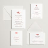 "lobster" - Letterpress Wedding Invitations in Neon Orange by Pippa Shaw - Invitation Suite