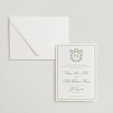 "Crestino" - Letterpress Wedding Invitations in Pistachio by Petra Kern - Invitation with Envelope