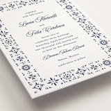 "Talavera Tiles" - Letterpress Wedding Invitations in Lapis by Olivia Raufman - Detail