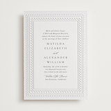 "Heirloom Needlework" - Letterpress Wedding Invitations in Gravel by Meggy Masters - Front