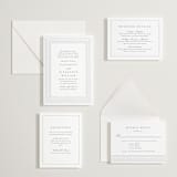 "Heirloom Needlework" - Letterpress Wedding Invitations in Gravel by Meggy Masters - Invitation Suite