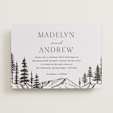 "Mountain Pines" - Letterpress Wedding Invitations in Soft Black by Winston Latchman - Front