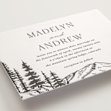 "Mountain Pines" - Letterpress Wedding Invitations in Soft Black by Winston Latchman - Detail