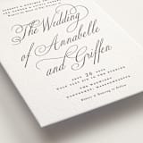 "Romantic Script" - Letterpress Wedding Invitations in Soft Black by Susan Zinader - Detail