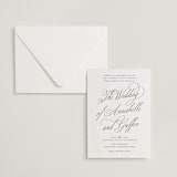 "Romantic Script" - Letterpress Wedding Invitations in Soft Black by Susan Zinader - Invitation with Envelope