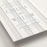 "Subtle Stripes" - Letterpress Wedding Invitations in Provincial Blue by Nicole Walsh - Detail