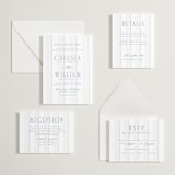 "Subtle Stripes" - Letterpress Wedding Invitations in Provincial Blue by Nicole Walsh - Invitation Suite